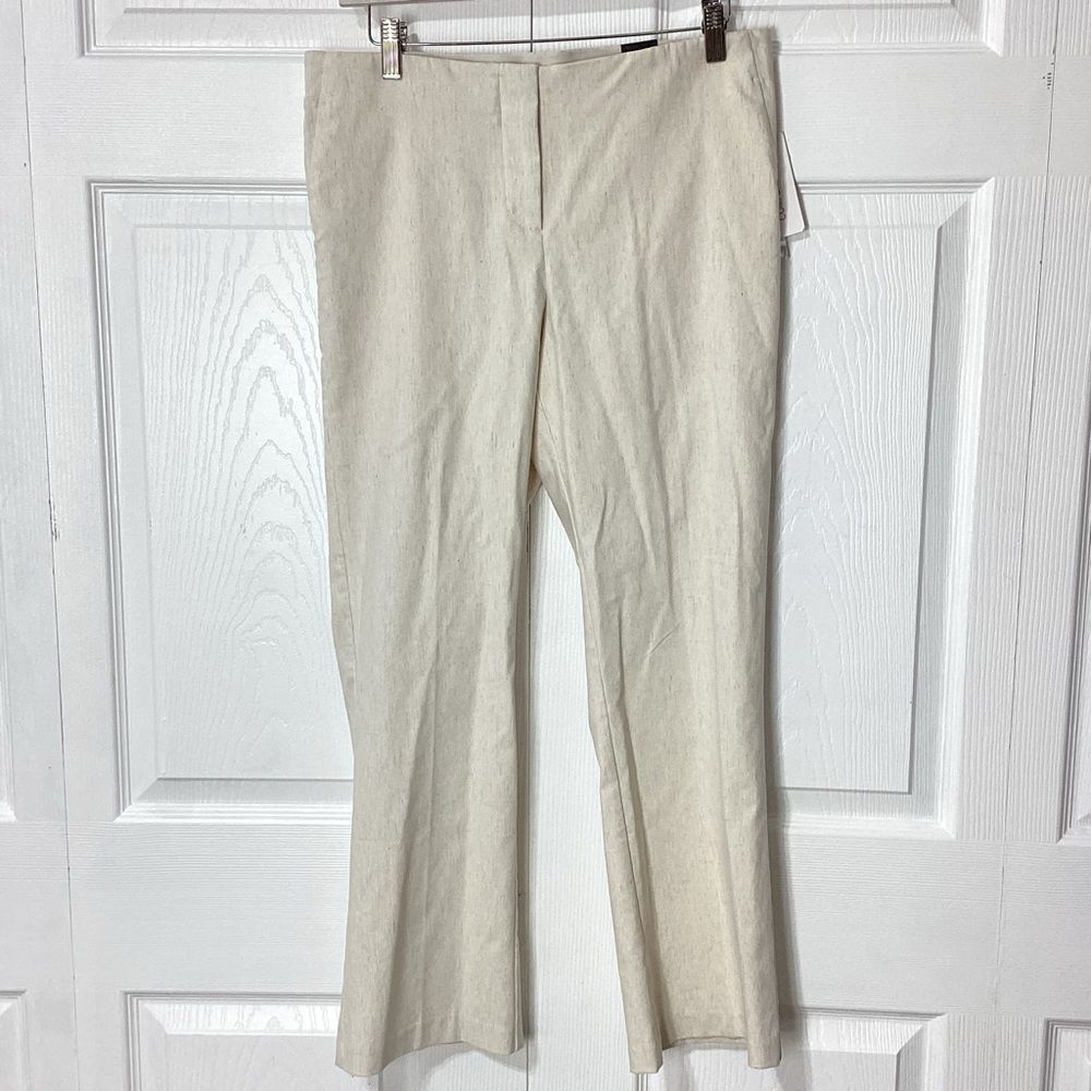 Amanda & Chelsea Modern Fit Ankle Pant Size 8 Natural Beige Stretch Waist Office